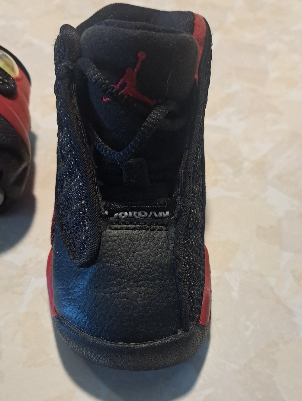 Nike Toddler Black and Red Jordan Sneakers 5c